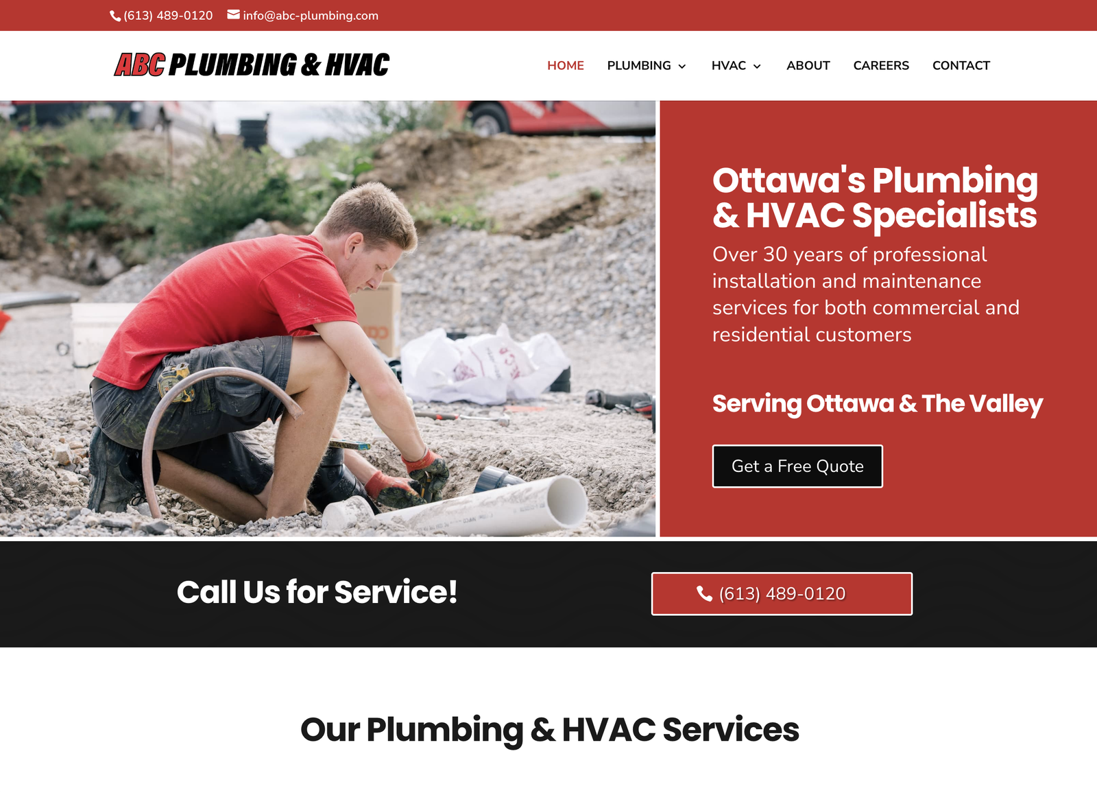 Static website - ABC Plumbing & HVAC Website Rebuild