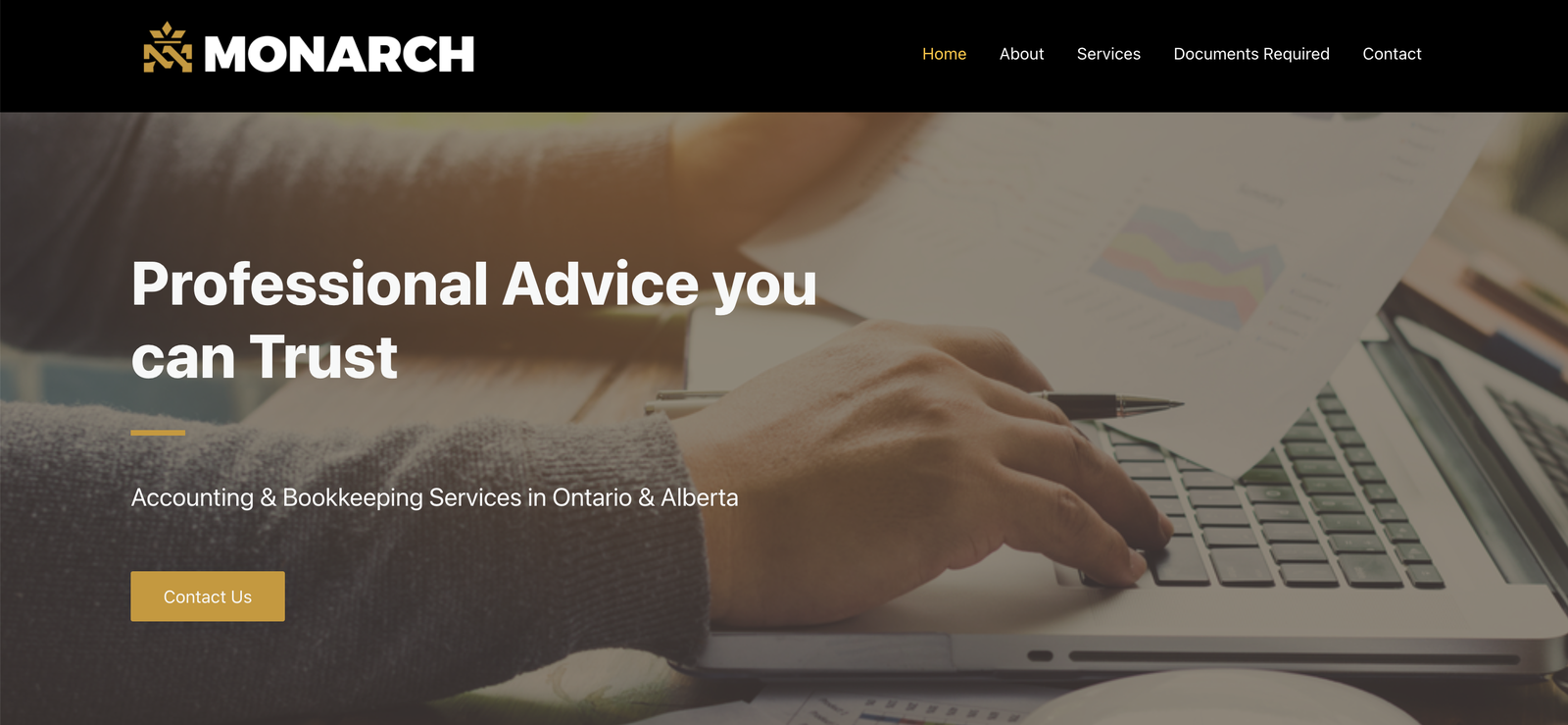 Static website - Monarch Accounting