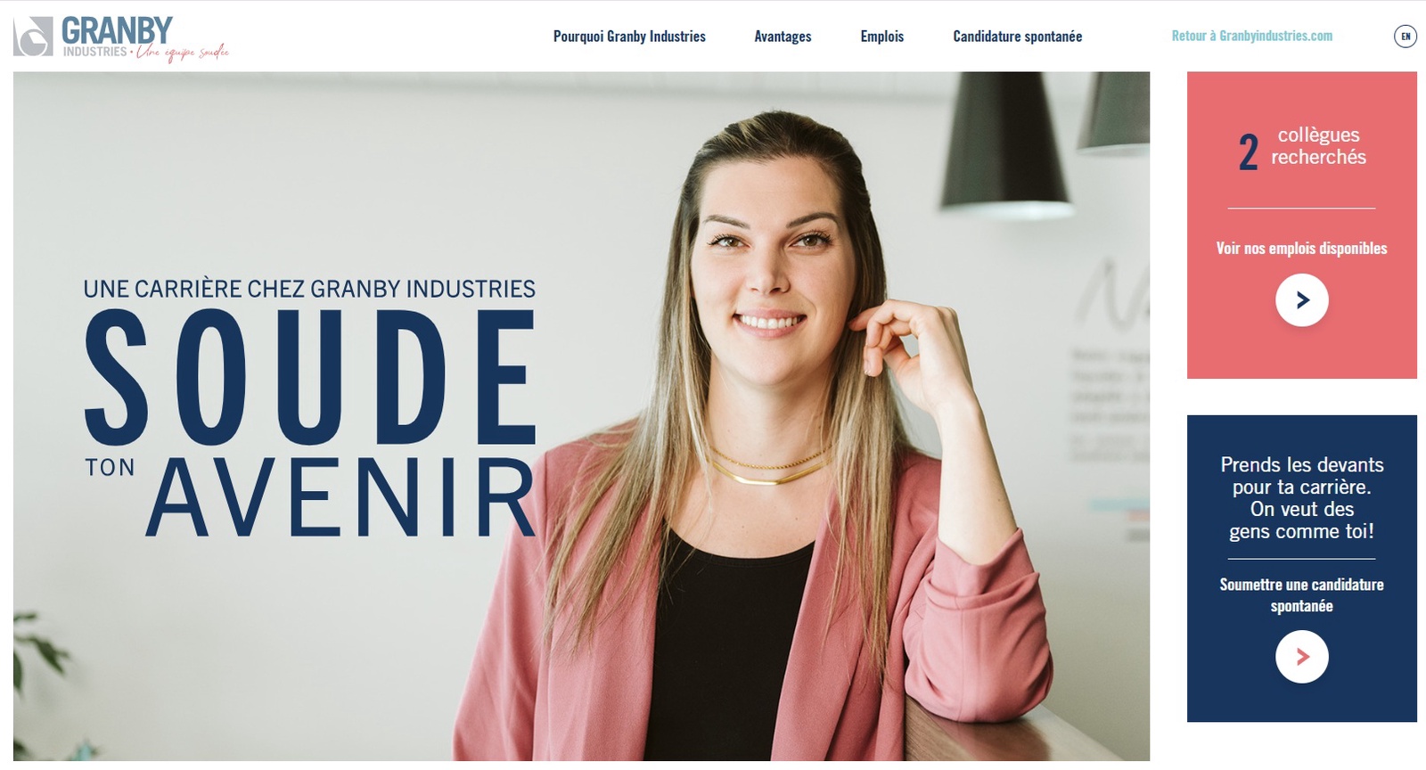 categories:website design/modification:services:static website - Granby Industries - Site Web