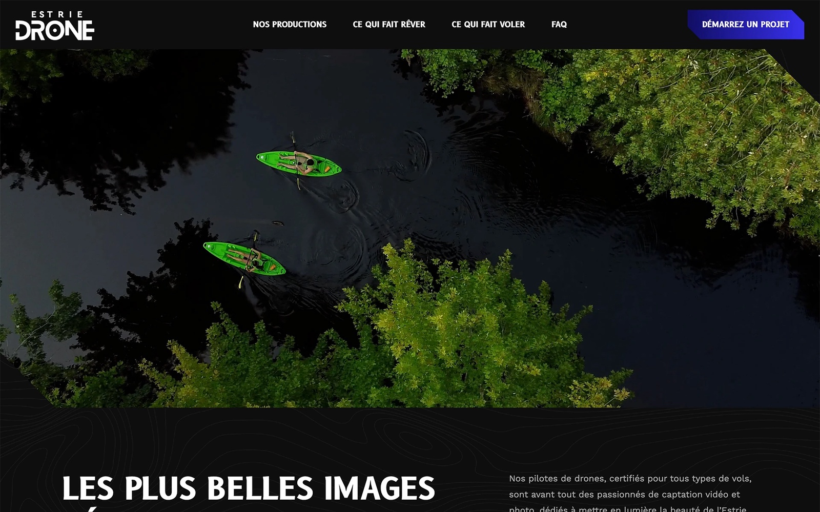 Site vitrine - Estrie Drone
