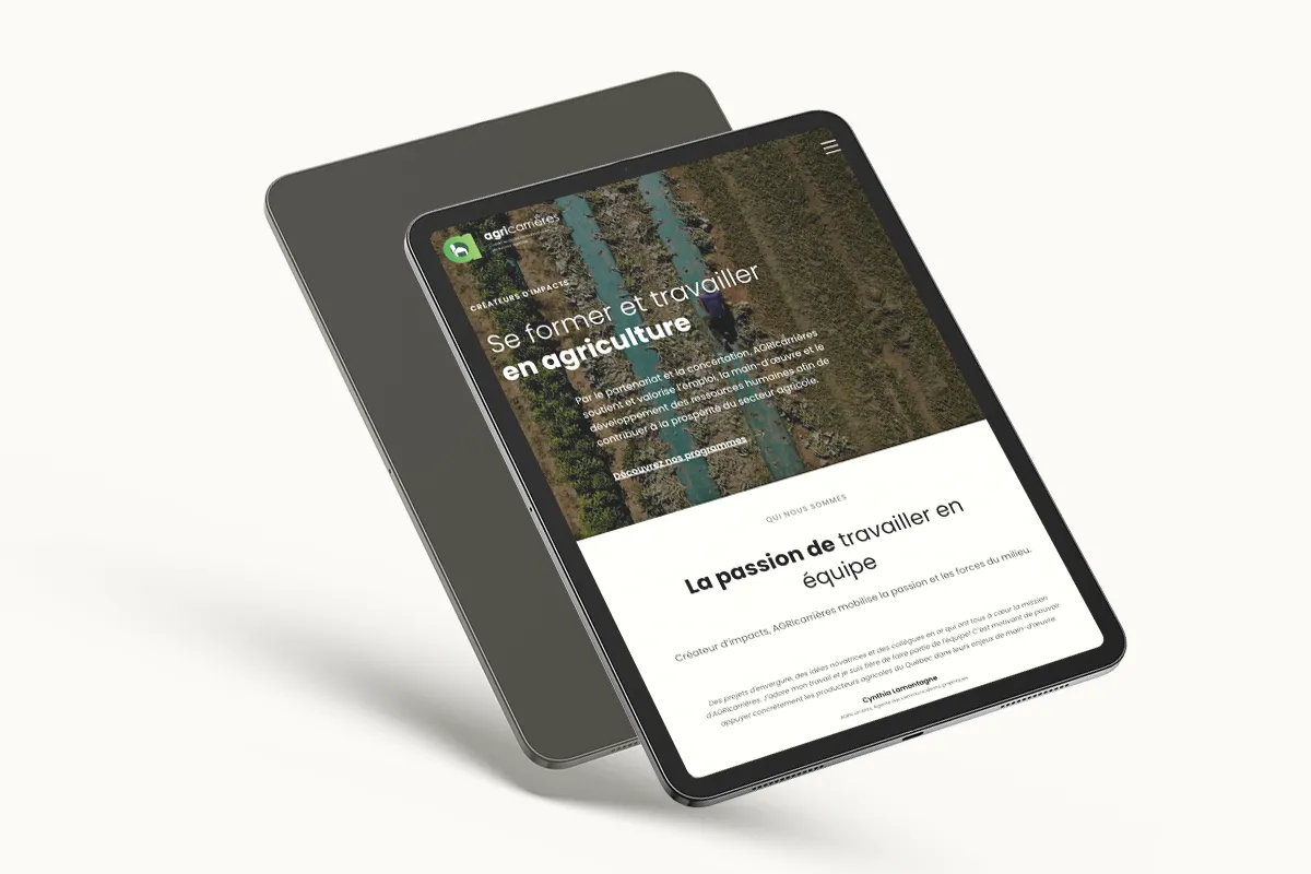 categories:website design/modification:services:static website - AgriCarrières