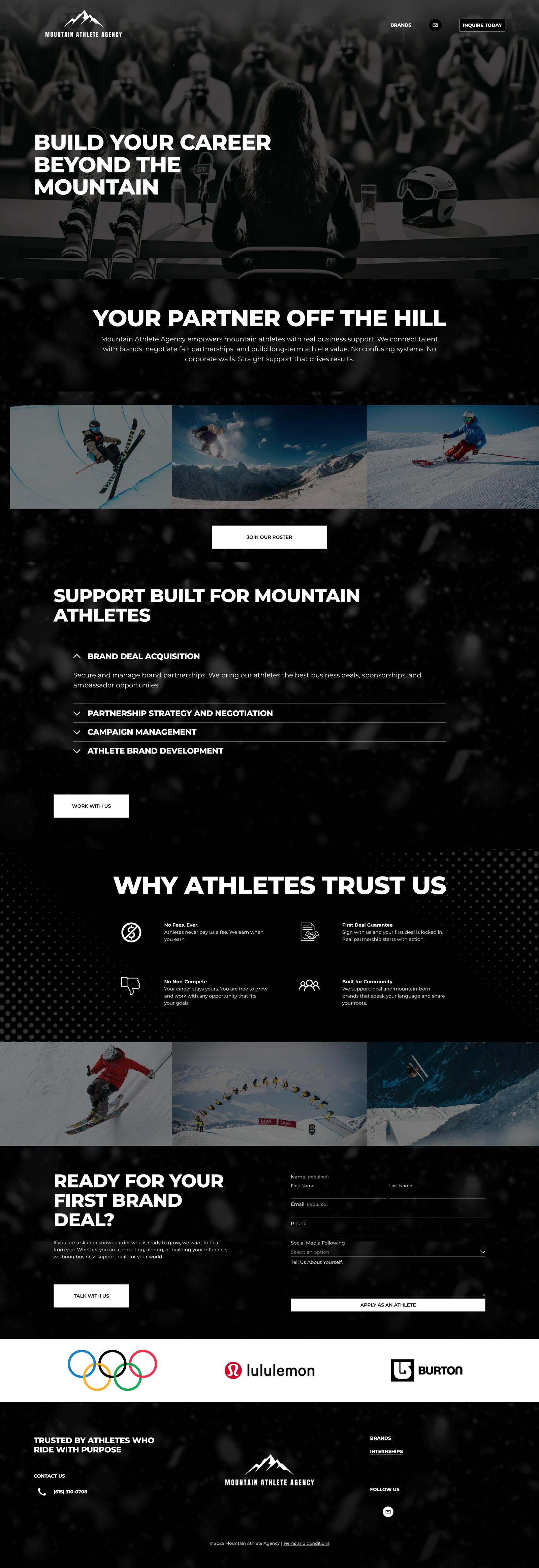 Static website - Mountain Athlete Agency