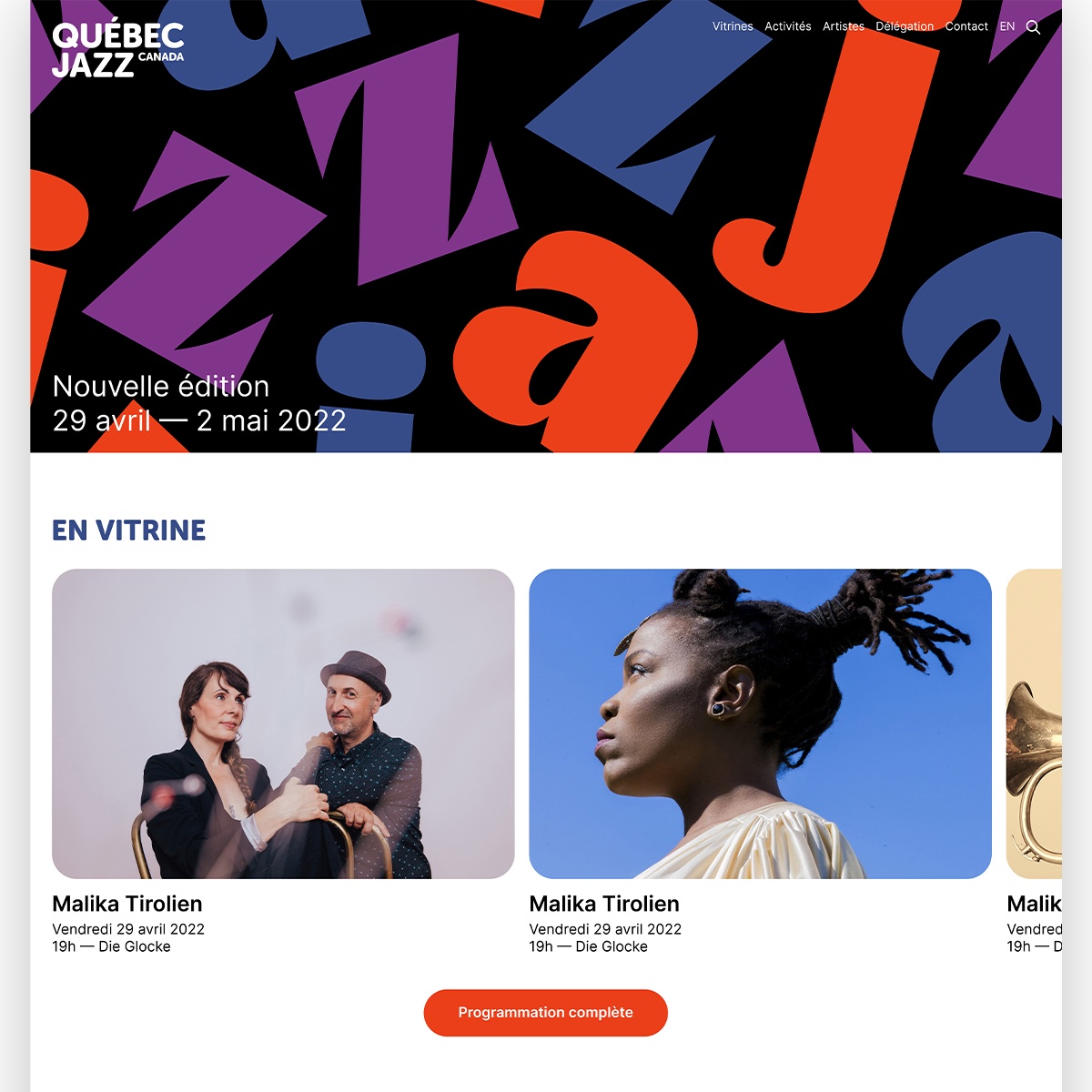 Site vitrine - Québec Jazz Canada