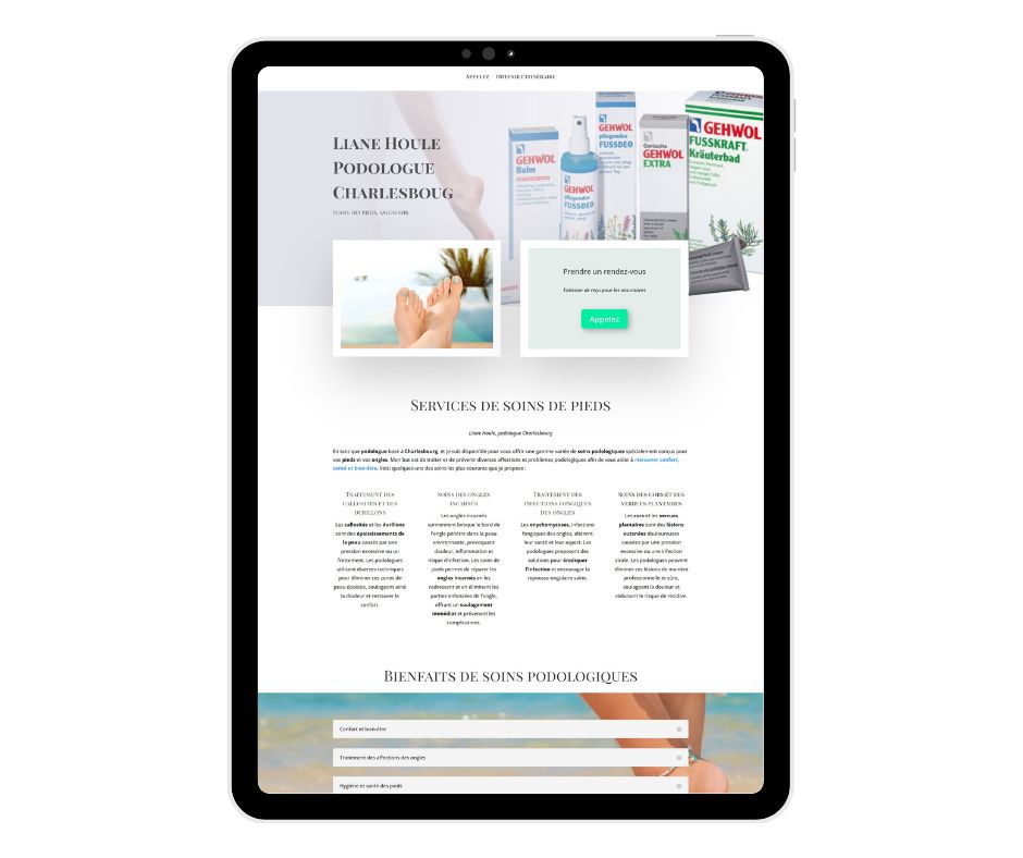 categories:website design/modification:services:static website - Liane Houle Podologue