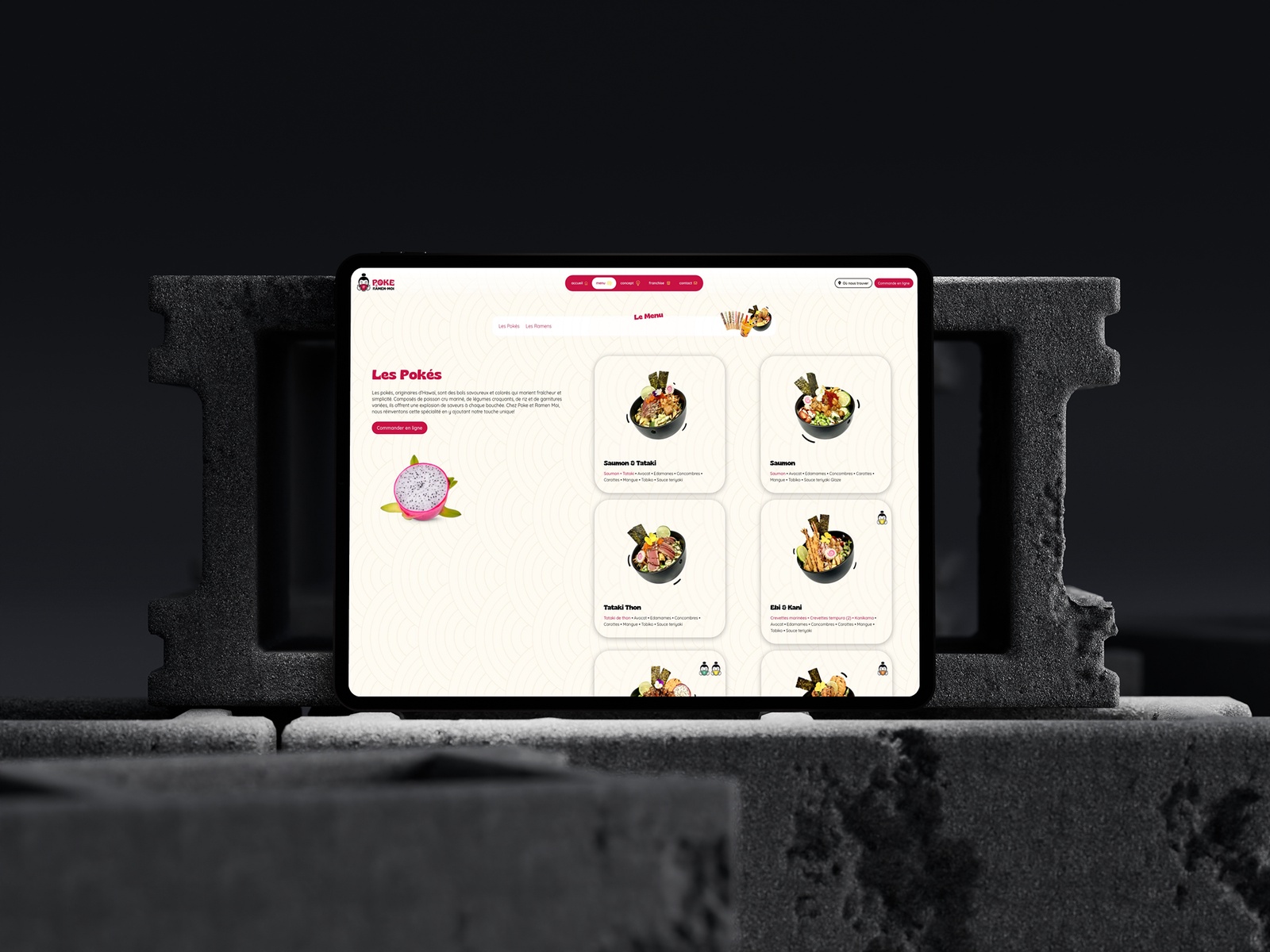 categories:website design/modification:services:static website - Poke et Ramen Moi