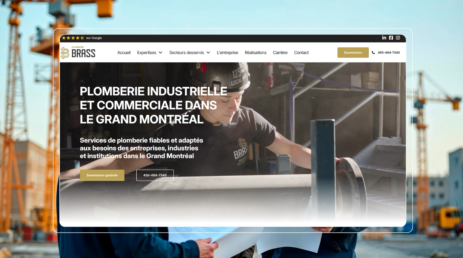 categories:website design/modification:services:static website - Conception de site web - Plomberie BRASS