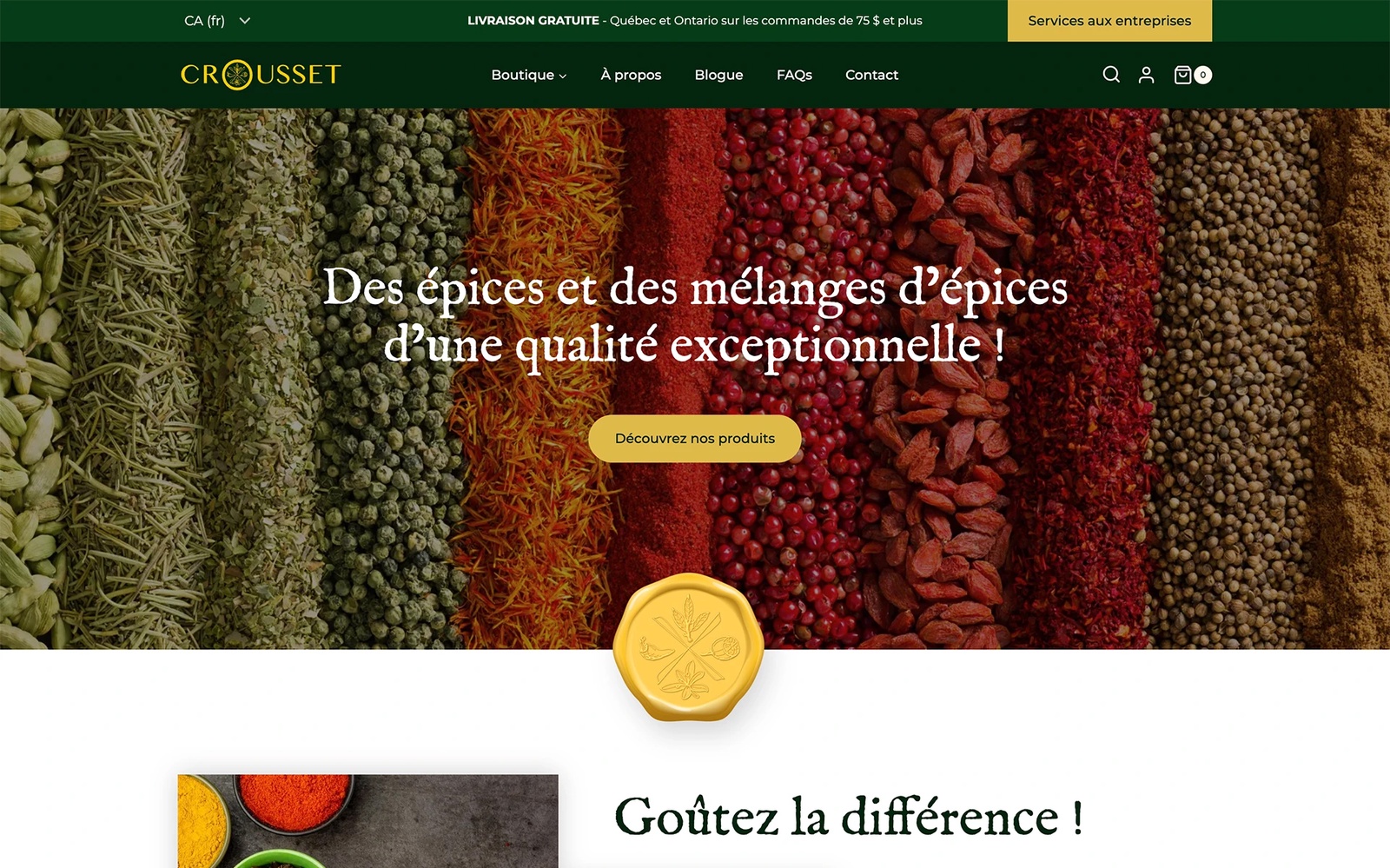 E-commerce - Épices Crousset