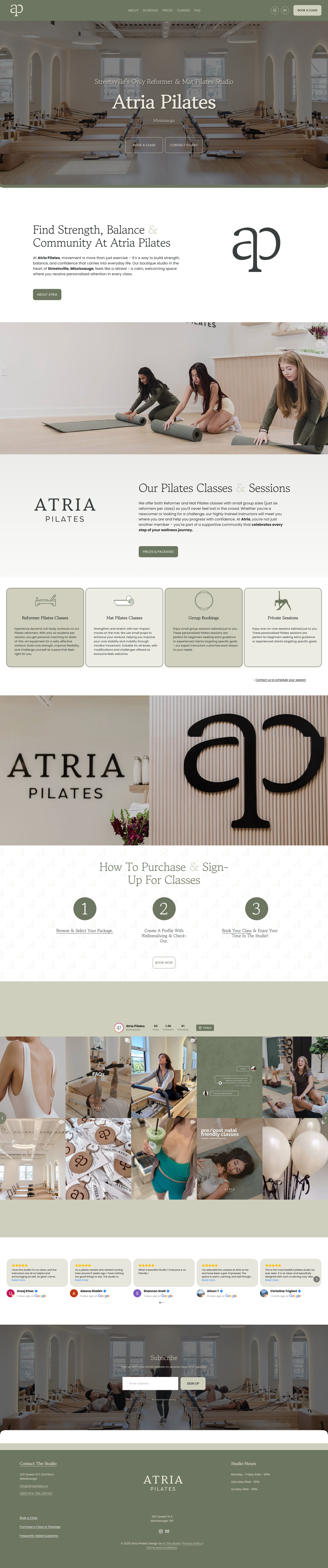 Static website - Atria Pilates
