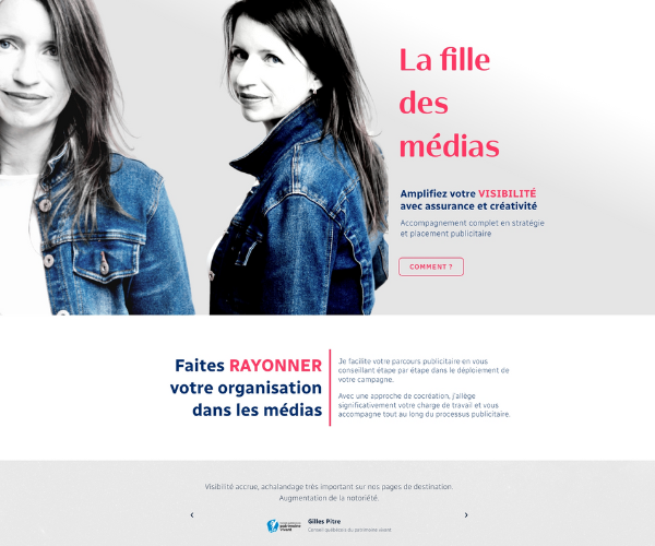 categories:website design/modification:services:static website - La fille des médias