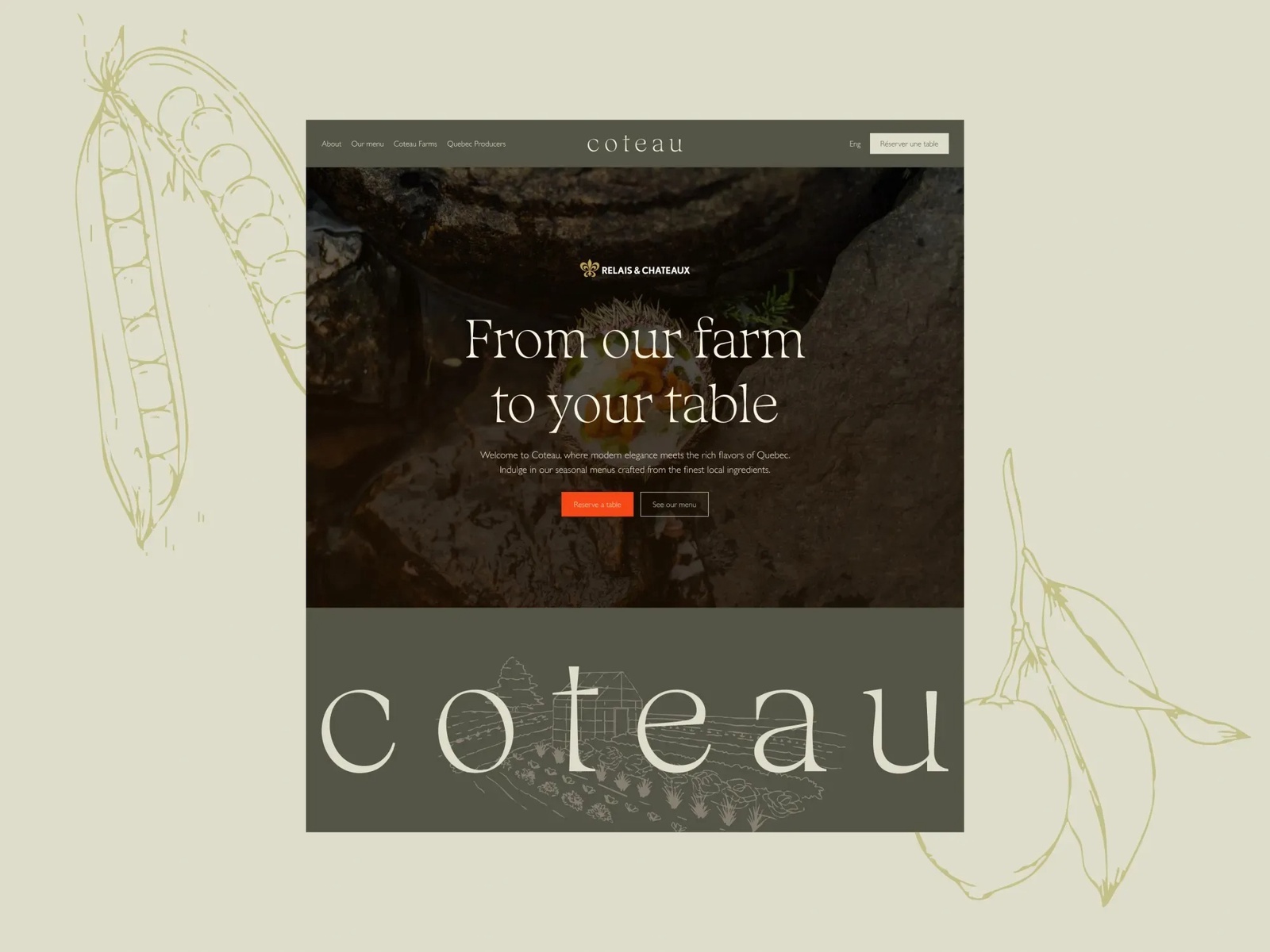 Site vitrine - Site Web - Restaurant Coteau