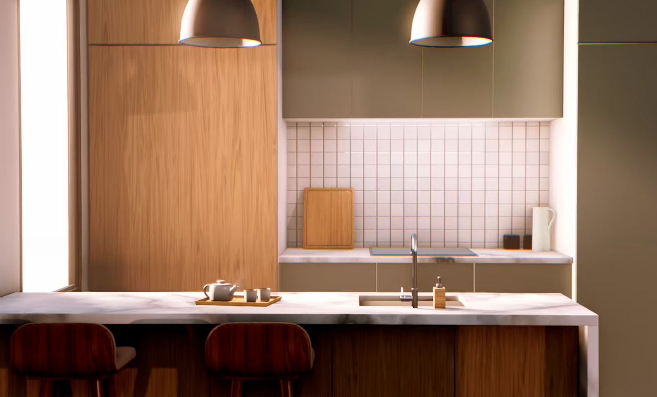 3D rendering & Technical drawing - 3D Design Cuisine - Style Suedois
