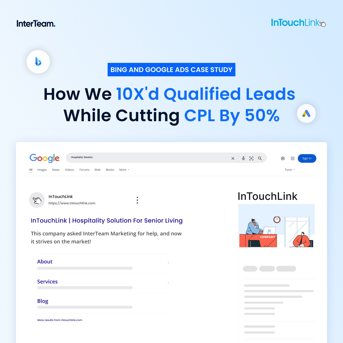 Branding and advertising (360 Marketing) - Bing & Google Advertising for Senior Living SaaS