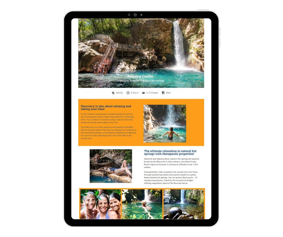 categories:website design/modification:services:static website - Costour - Agence d'excursions au Costa Rica